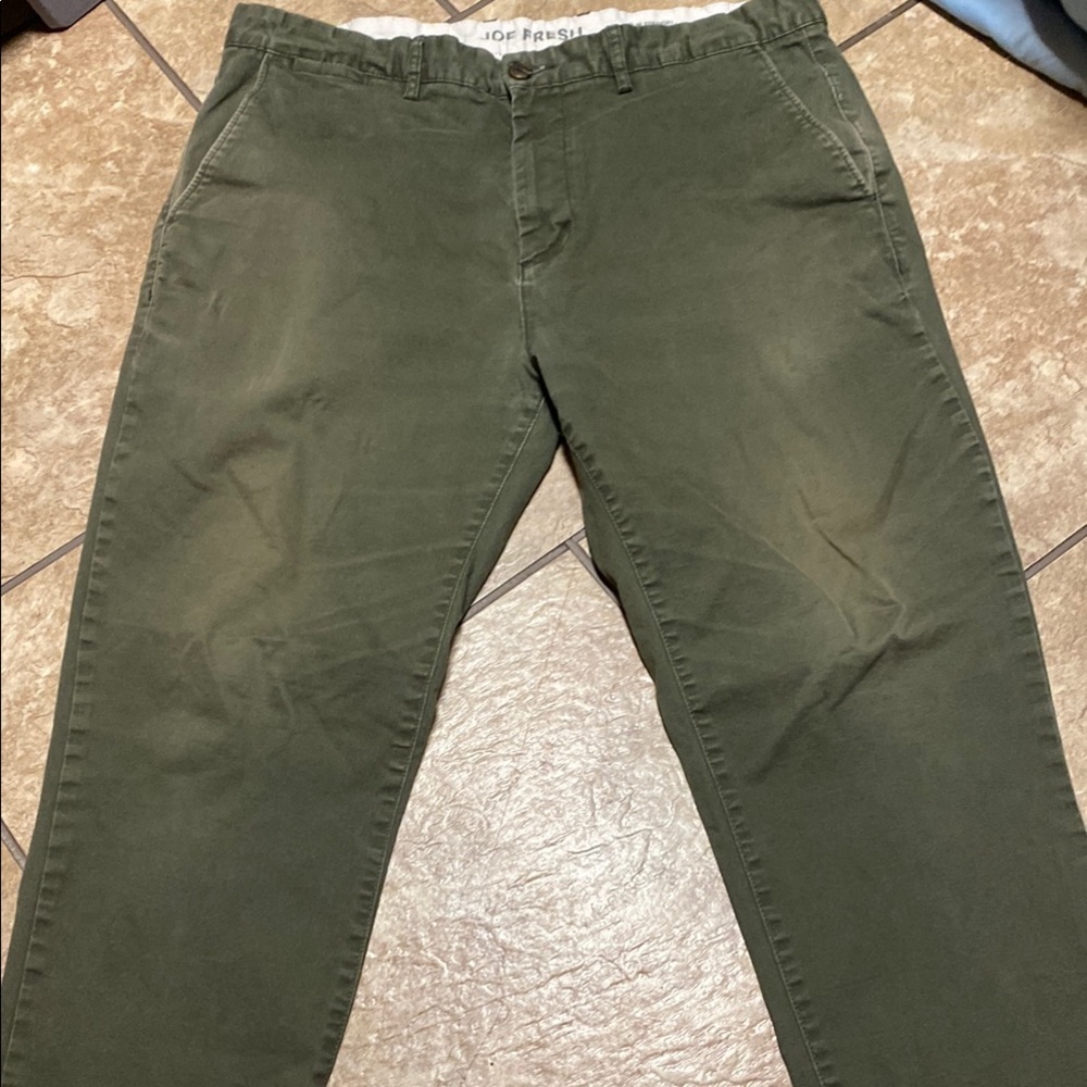 Men’s Size 36 Green Chino Slim Straight Pants Relaxed Office